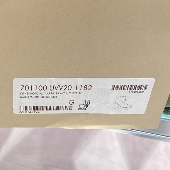 New Gucci boots GG monogram Crystal Buckle Black Ankle Combat Boots 38/ US 8 - Picture 8 of 10